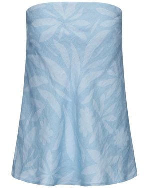 NUAJE NUAJE Rhea Bias Linen Tube Top - Blue