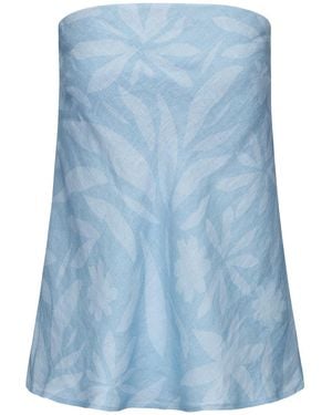 NUAJE NUAJE Rhea Bias Linen Tube Top - Blue