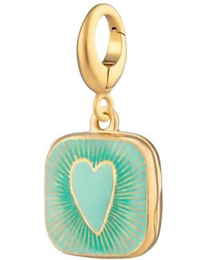 Lily Charmed Plated Heart Locket Charm - Green