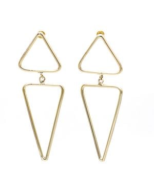 Lala Salama Duo-Triangle Drop Earrings - Metallic