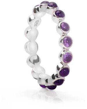 The Jewellery Store London Amethyst Gemstones Band Ring - Multicolour