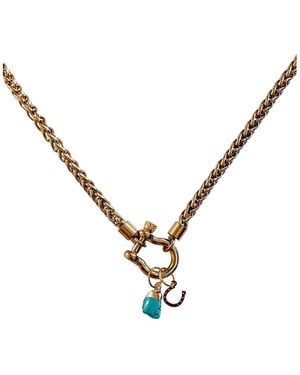 Babaloo Cable Carabiner Charm Necklace - Metallic