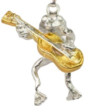 Simon Kemp Jewellers Frog Guitarist Solid Eighteen Carat On Solid Recycled - Metallic