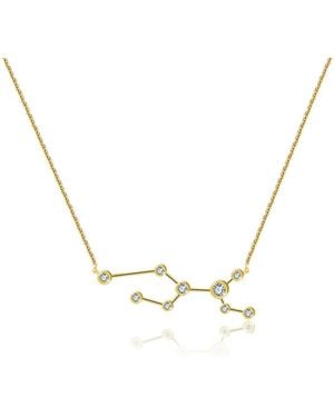 Genevieve Collection Virgo Zodiac Constellation Necklace 18K & Diamond - Metallic