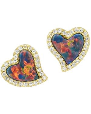 KAMARIA Amore Heart Stud Earrings - Black
