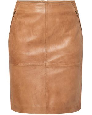 Zoe Alondra Leather Skirt - Brown