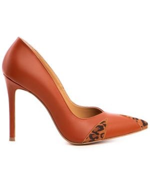 The 5Th Element Alura Terracotta Leather Court Shoes - Red