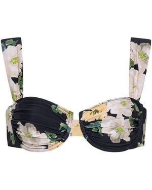 Montce Liz Floral Bella Bikini Top - Black