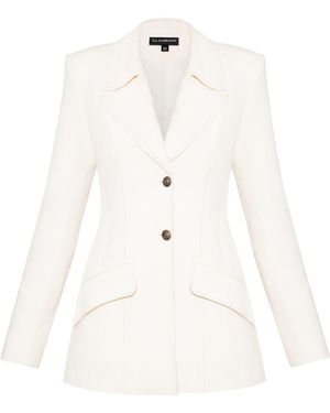 Tia Dorraine Single-Breasted Blazer - White