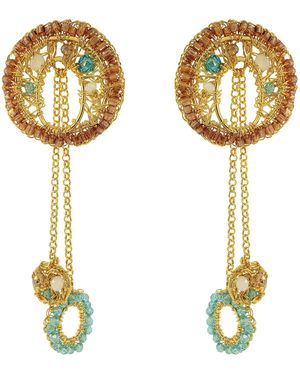 Lavish by Tricia Milaneze Seafoam Mix Moira Dangle Handmade Earrings - Metallic