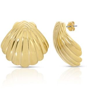 Glamrocks Jewelry Venus Shell Post Earrings - Metallic