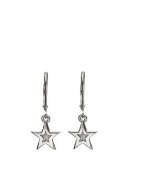 Edge Only Mini Megastar Drop Earrings Sterling - White