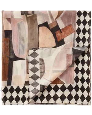 Adrift Clothing Neutrals Cubist Dreams Scarf - Natural