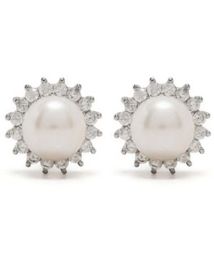Hzmer Jewelry Nostalgia Pearl Stud Earrings - Metallic