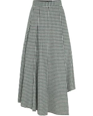 NAZLI CEREN Eliza Plaid Asymmetric Skirt - Grey