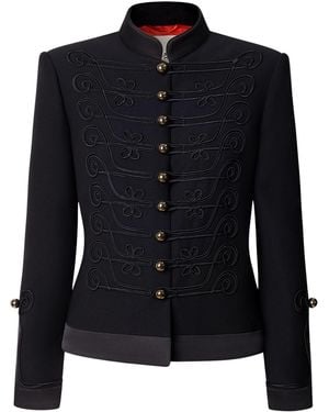 The Extreme Collection Military Blazer With Embroidery - Black