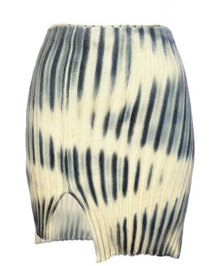 Ccy Currency Sunrise Merino Rib Skirt - White