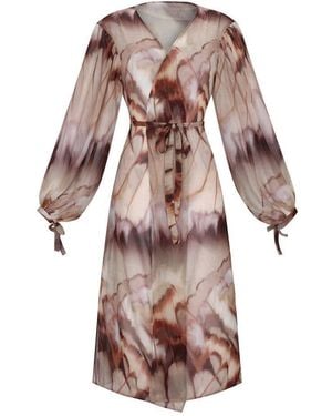 Neoblu Kimono Dress Print Cafe - Brown