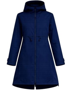 Tantra Spain Sl Long Trench Coat With Hood, Zipper Closure, And Zipper Detail On The Sides - Blue