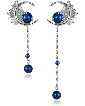 Retro Chic Dandelion Earrings - Blue