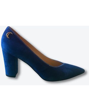 Luna Selene Stella Adriatic Ink Block Heel Pump - Blue