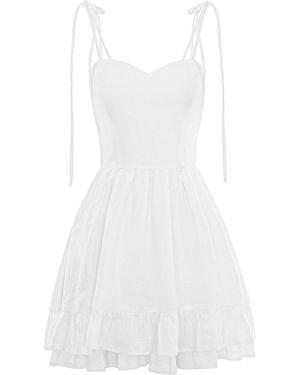 Framboise Baran Short Linen Corset Dress - White