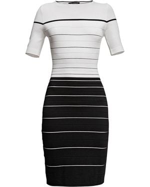 Rumour London Regatta Striped Monochrome Dress - Black