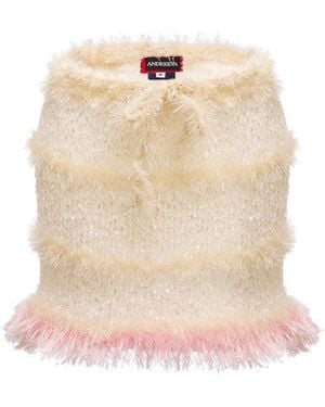 Andreeva Swan Handmade Knit Skirt - White