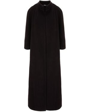 IZABELA MANDOIU Wool Coat With Embroidery Tree Of Life - Black