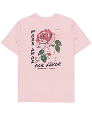 Anchor and Crew Cotton Nine More Amor Por Favour Editions Organic Cotton T-Shirt - Pink
