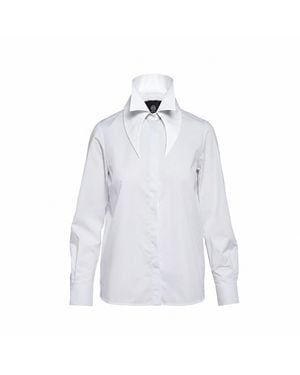Hedare Montes Big Double Collared Shirt - White