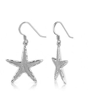 Gold & Honey Starfish Dangle Earrings - Metallic