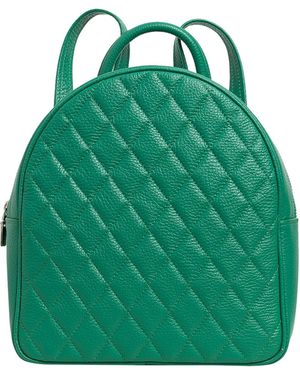 Laura Olaru Smiley Quilted Leather Backpack - Green