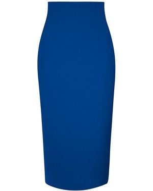 Tia Dorraine High-Waist Pencil Midi Skirt, Azure - Blue