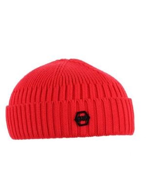 DAVID WEJ Wickliffe Wool Beanie – - Red
