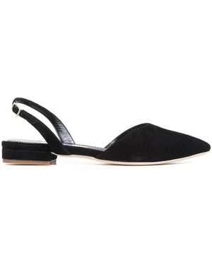 Ginissima Alice V-Cut Slingback Flats - Black