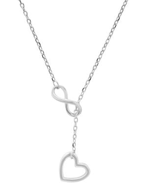 Kylie Harper Sterling Infinity Heart Y Necklace - Metallic
