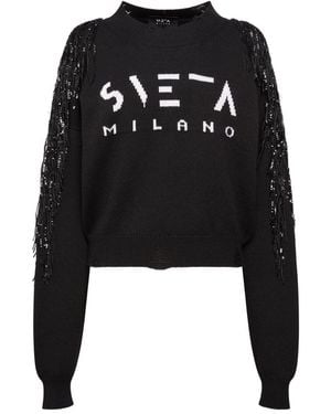 SVETA Milano Elena Sweater With Logo - Black