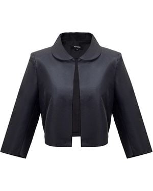 Smart and Joy Taffeta Crop Jacket - Blue