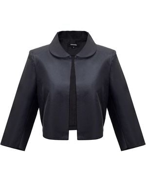 Smart and Joy Taffeta Crop Jacket - Blue