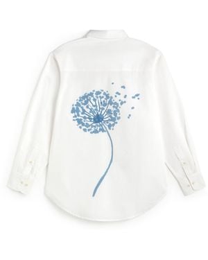 Thinking Mu Dandelion Odie Oversize Shirt - White