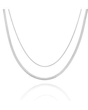 Arctic Fox & Co. Double Snake And Rope Chain Necklace - Metallic