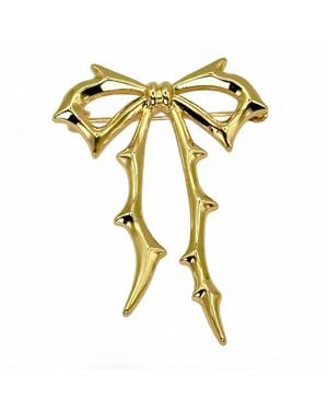 Jagged Halo Jewelry Carrie Bow Brooch - Metallic