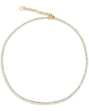 SHYMI Graduated Three Prong Tennis Necklace - Metallic