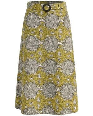 IN OUR NAME Kipipiri Printed Midi Skirt With Beaded Buckle - Green