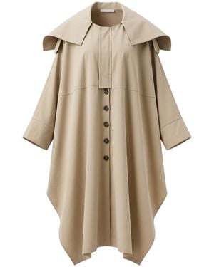 Belsize25 Neutrals Wing Coat Oversized Cocoon-Shaped Trench Coat - Natural