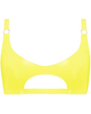 Elissa Poppy Latex Cut Out Bralette - Yellow