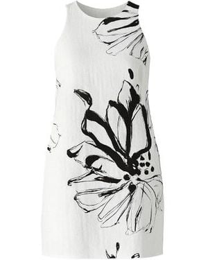 Conquista Floral Print Sleeveless Sack Dress - White
