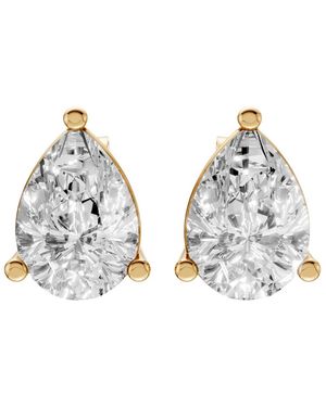 Aya Fine Jewelry Pear Shaped Lab Diamond Solitaire Stud Earrings - White