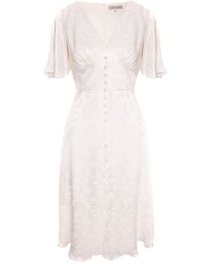 Noria Anis Bel Air Flutter Sleeve Midi Dress - White